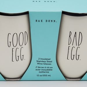 Rae Dunn 2-pack Easter Stainless Wine Glasses